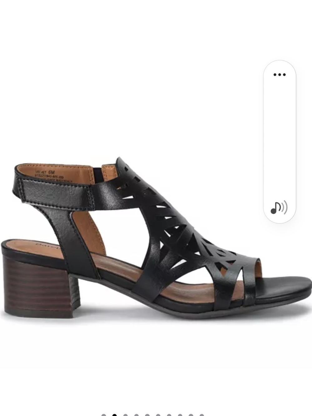 BareTraps Black Laser-Cut Block Heel Sandal